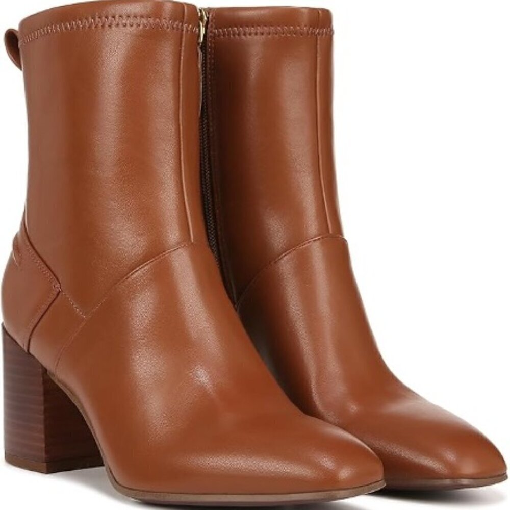 Franco Sarto Talfer Bootie Scandinavian Tan Minimalist Ankle Boots Size 9.5